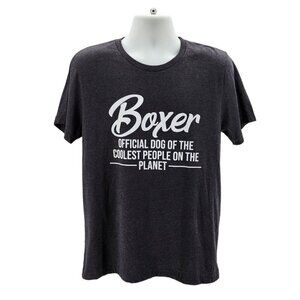 Bella + Canvas Boxer Dog Coolest People Gray Graphic T-Shirt Mens Large